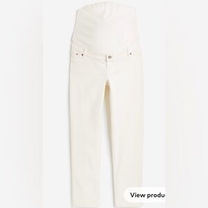 H&M, Maternity Straight Ankle Jeans, L size, White, Used